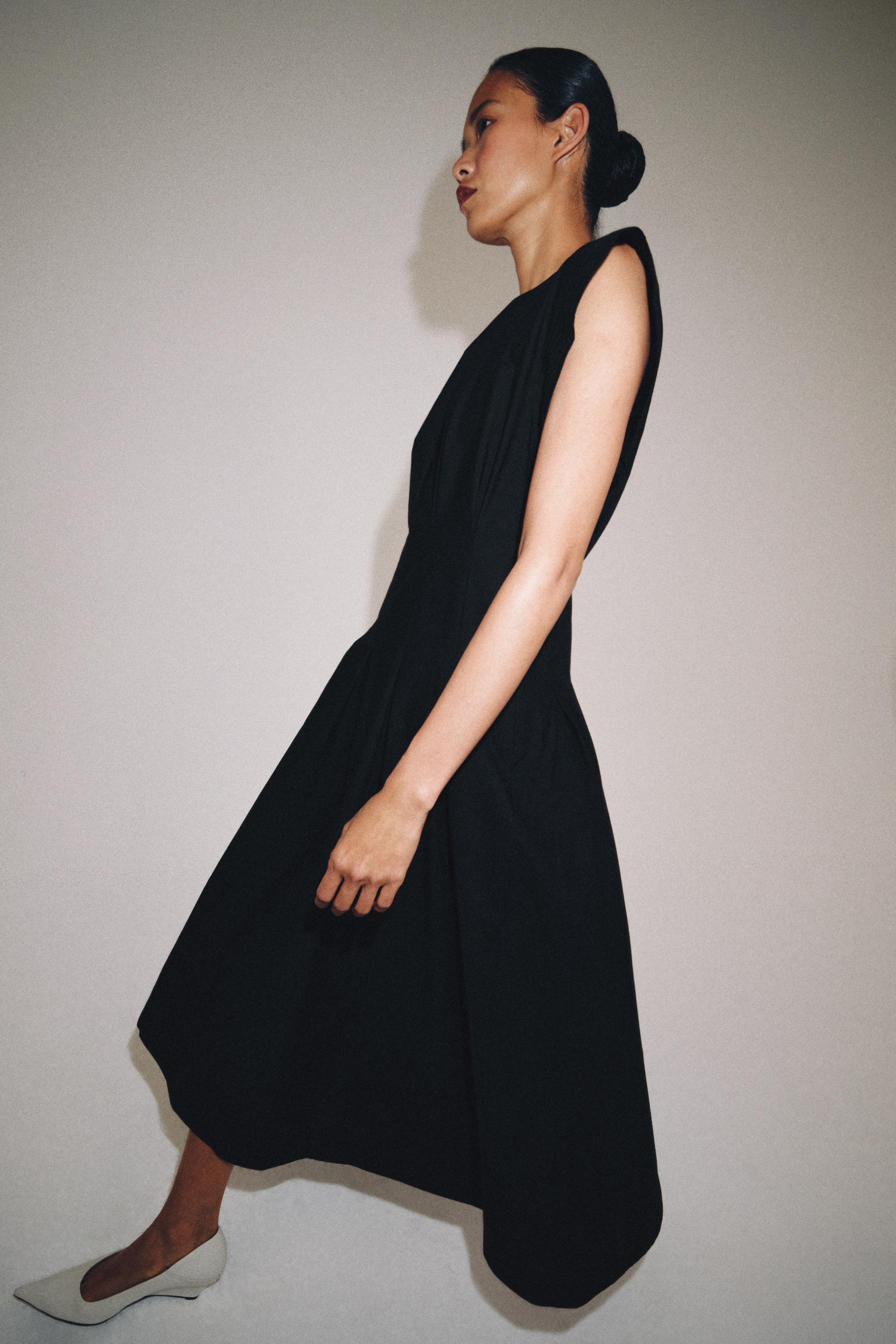ZW COLLECTION PLEATED POPLIN DRESS